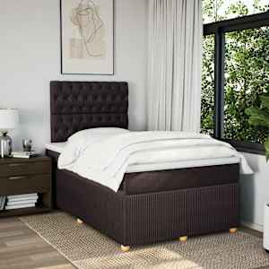 Box spring postel s matrací tmavě hnědá 120x190 cm textil - obrázek 5