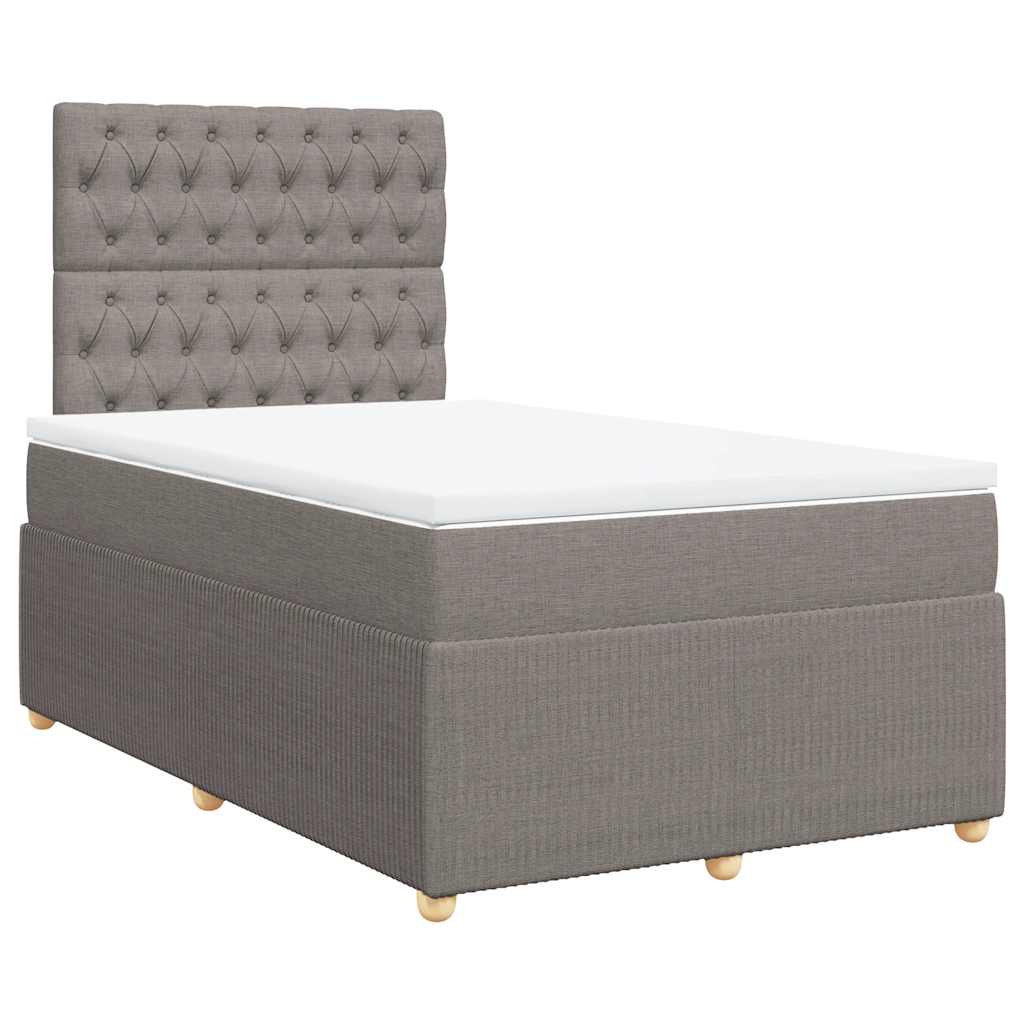 vidaXL Boxspring met matras stof taupe 120x190 cm afbeelding
