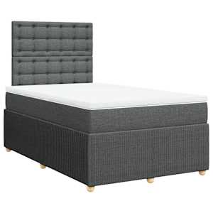 Box spring postel s matrací tmavě šedá 120x190 cm textil - obrázek 3