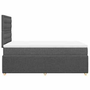 Box spring postel s matrací tmavě šedá 120x190 cm textil - obrázek 7