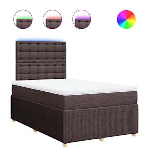 Box spring postel s matrací tmavě hnědá 120x190 cm textil - obrázek 2