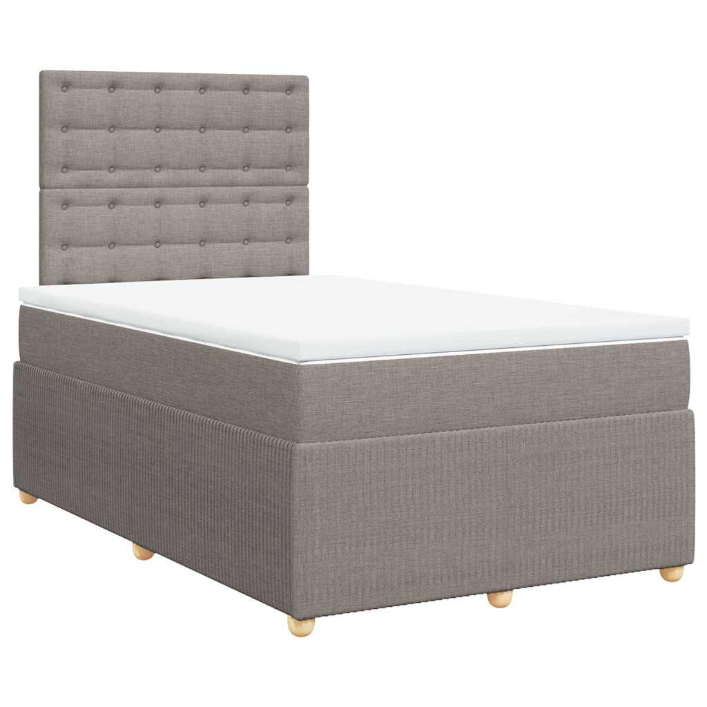vidaXL Boxspring met matras stof taupe 120x190 cm afbeelding