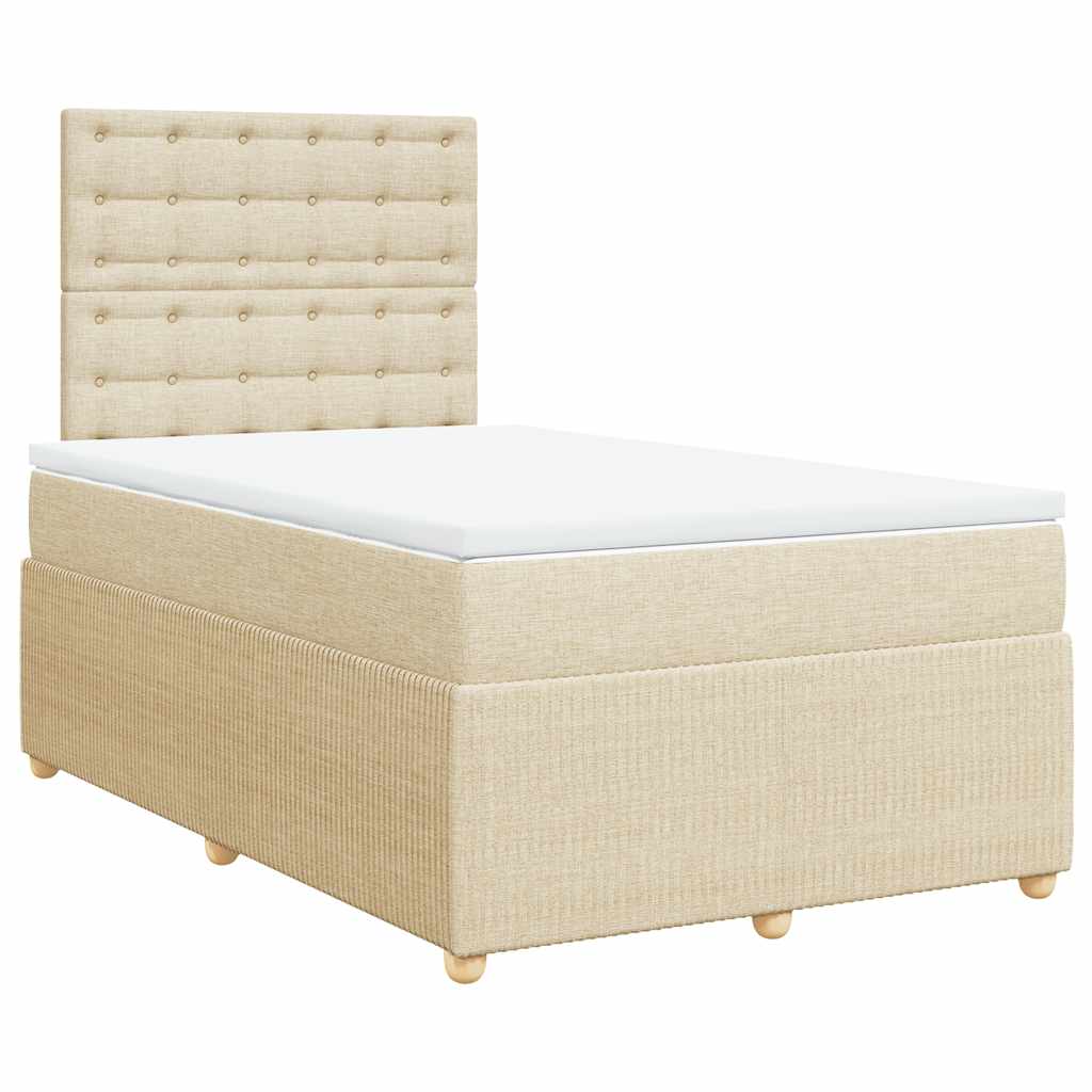 Thumbnail - vidaXL Boxspringbett mit Matratze Creme 120x190 cm Stoff