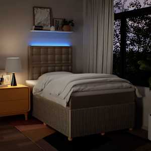 Box spring postel s matrací krémová 120x190 cm textil - obrázek 5