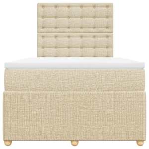 Box spring postel s matrací krémová 120x190 cm textil - obrázek 6