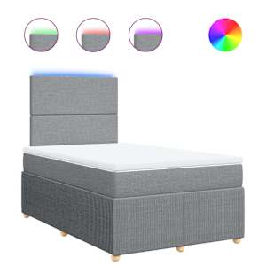 Box spring postel s matrací světle šedá 120 x 200 cm textil - obrázek 2