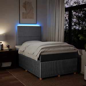 Box spring postel s matrací světle šedá 120 x 200 cm textil - obrázek 4