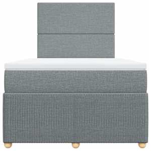 Box spring postel s matrací světle šedá 120 x 200 cm textil - obrázek 6