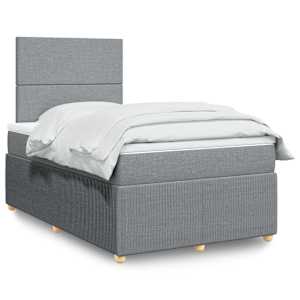 Box spring postel s matrací světle šedá 120 x 200 cm textil - obrázek 1