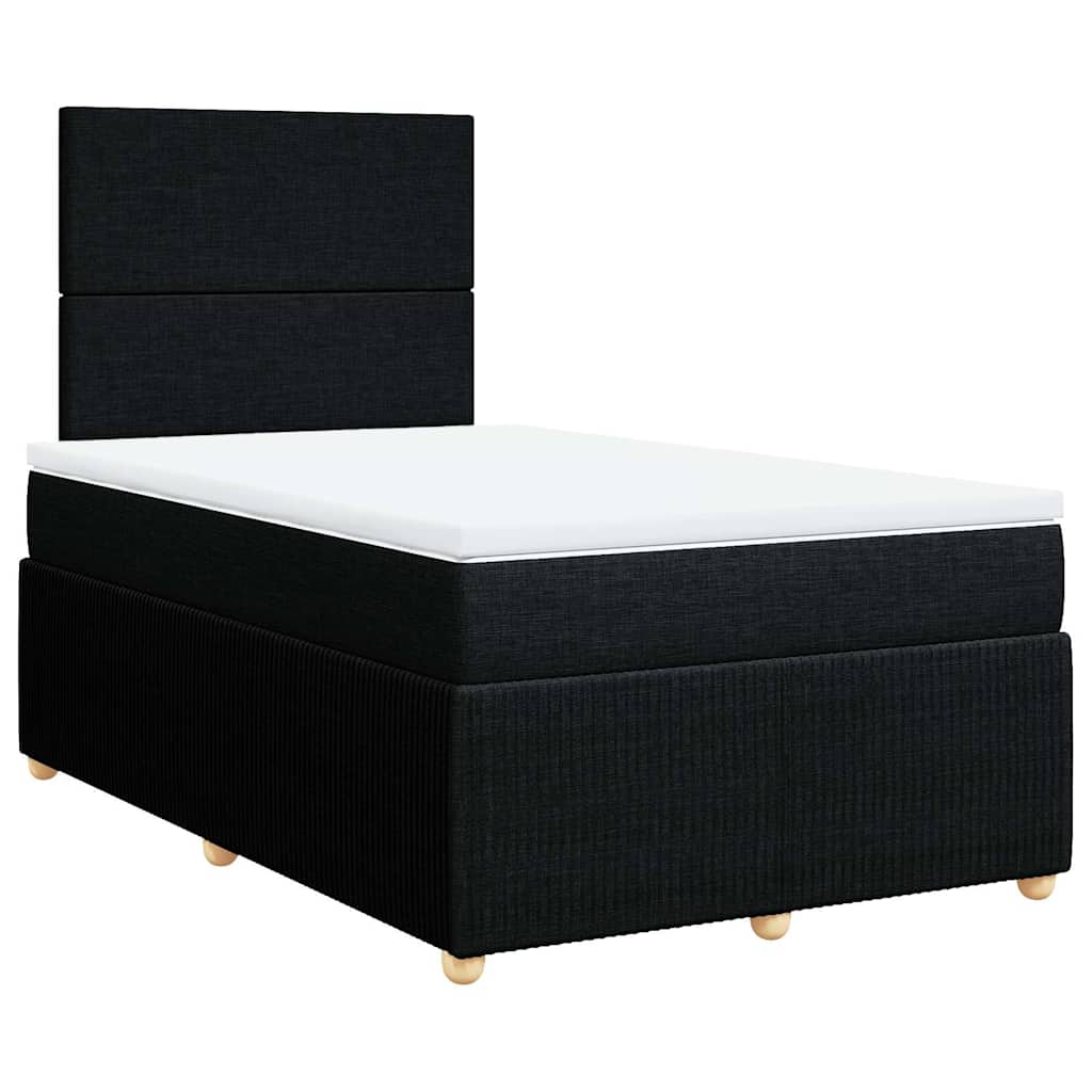 vidaXL Boxspring met matras stof zwart 120x200 cm afbeelding