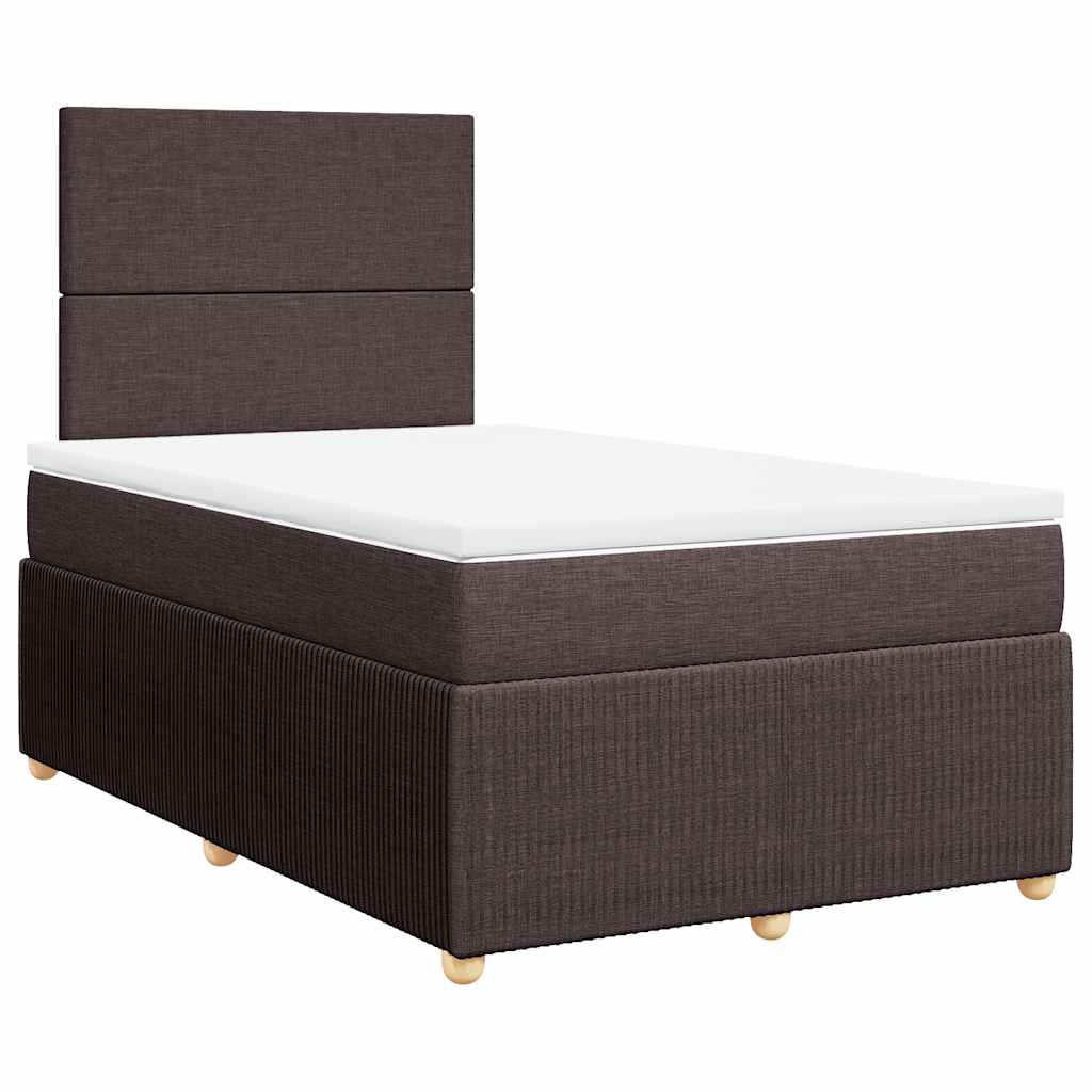 vidaXL Boxspring met matras stof donkerbruin 120x200 cm afbeelding