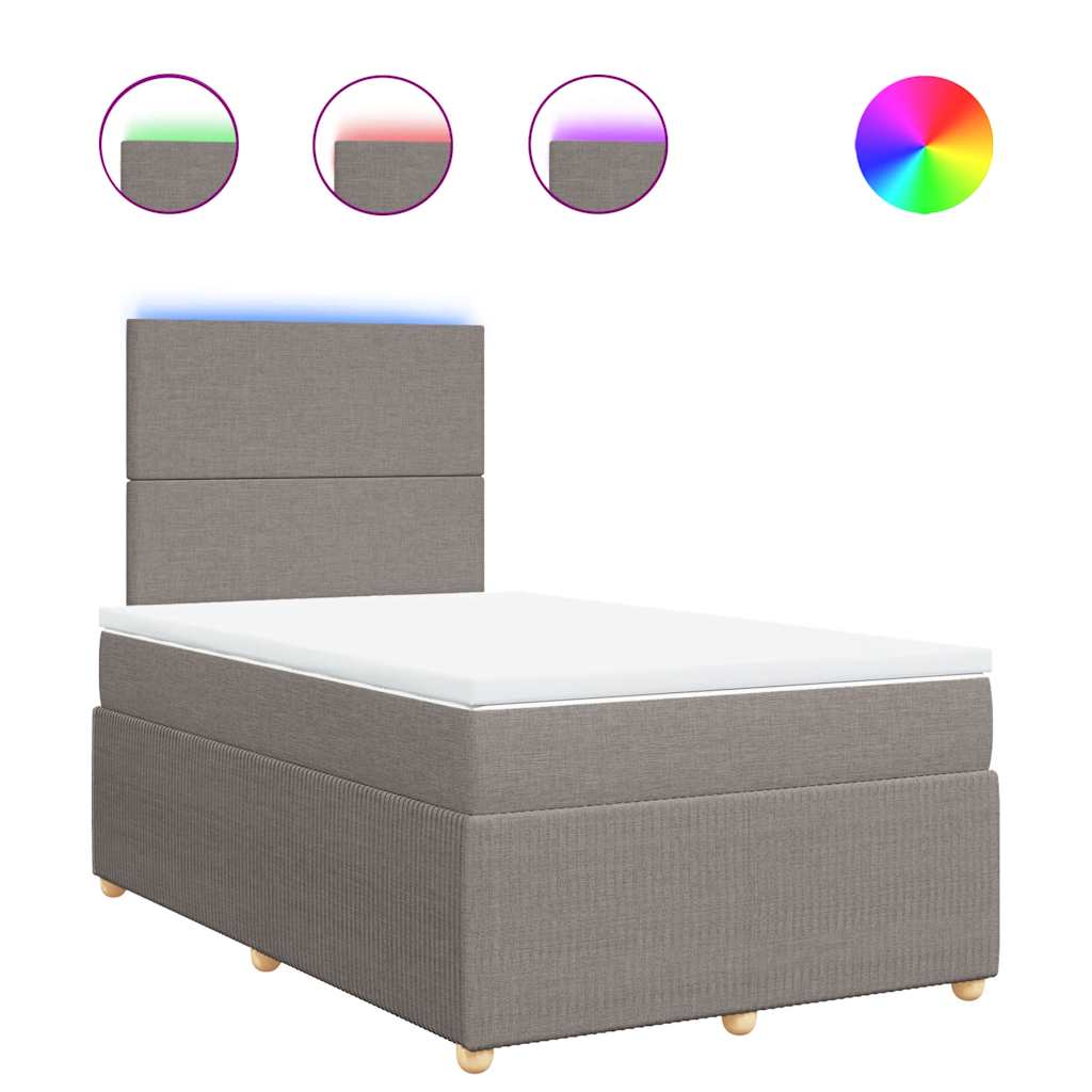 vidaXL Boxspring met matras stof taupe 120x200 cm, foto 3