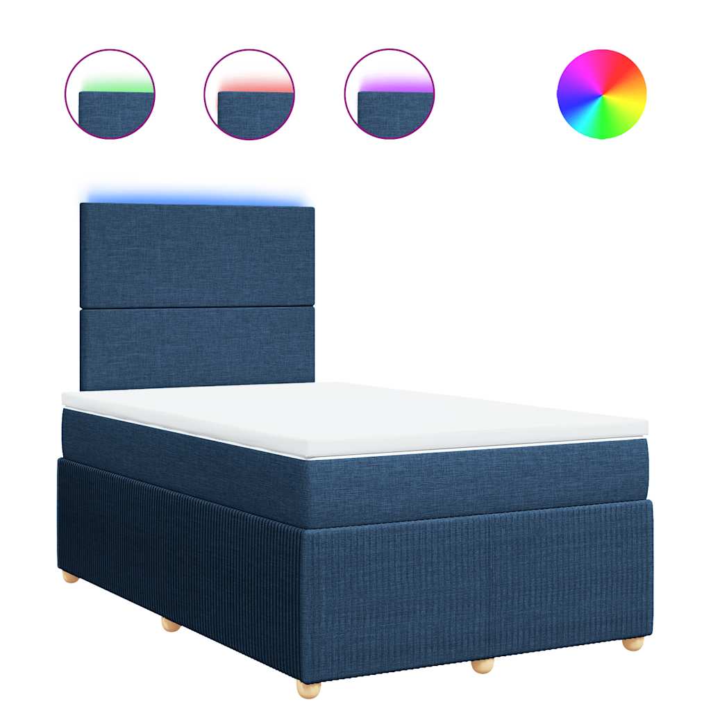 Thumbnail - vidaXL Boxspringbett mit Matratze Blau 120x200 cm Stoff