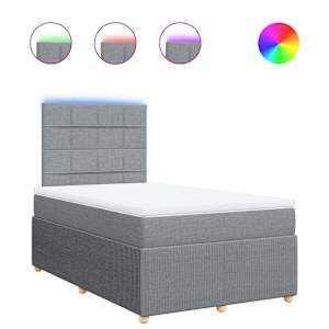 Box spring postel s matrací světle šedá 120 x 200 cm textil - obrázek 2