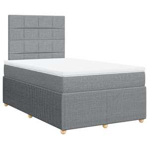 Box spring postel s matrací světle šedá 120 x 200 cm textil - obrázek 3