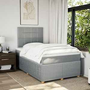 Box spring postel s matrací světle šedá 120 x 200 cm textil - obrázek 4