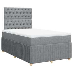 Box spring postel s matrací světle šedá 120 x 200 cm textil - obrázek 3