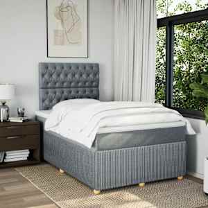 Box spring postel s matrací světle šedá 120 x 200 cm textil - obrázek 4