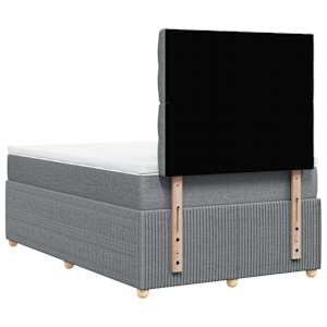 Box spring postel s matrací světle šedá 120 x 200 cm textil - obrázek 8