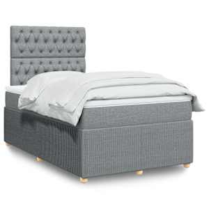 Box spring postel s matrací světle šedá 120 x 200 cm textil - obrázek 1