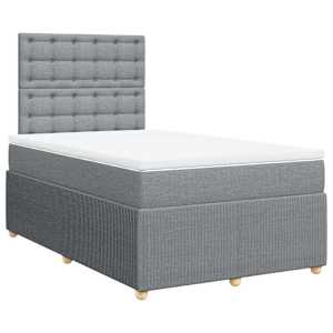 Box spring postel s matrací světle šedá 120 x 200 cm textil - obrázek 3