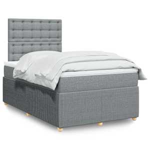 Box spring postel s matrací světle šedá 120 x 200 cm textil - obrázek 1