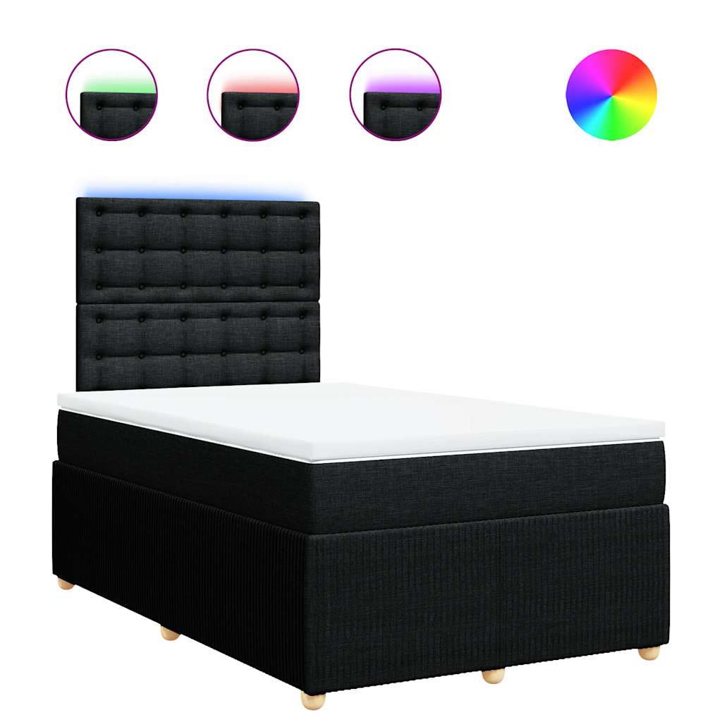 Thumbnail - vidaXL Boxspringbett mit Matratze Schwarz 120x200 cm Stoff