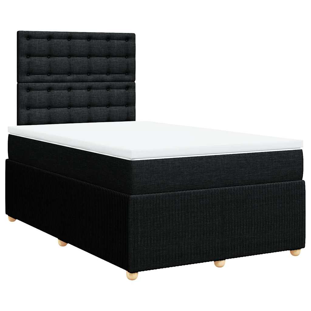 Thumbnail - vidaXL Boxspringbett mit Matratze Schwarz 120x200 cm Stoff