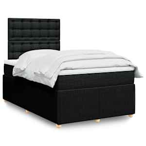 Box spring postelja z vzmetnico črn 120x200 cm blago