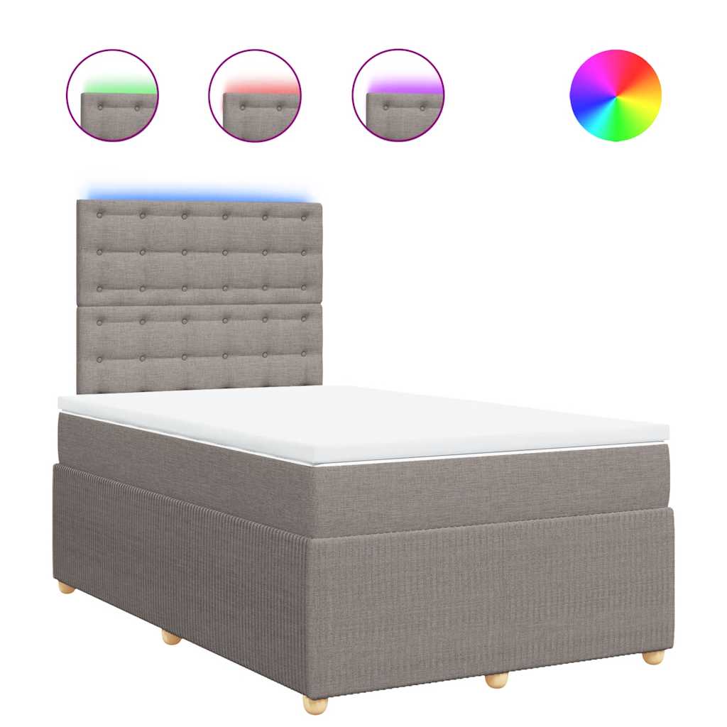 vidaXL Boxspring met matras stof taupe 120x200 cm, foto 3
