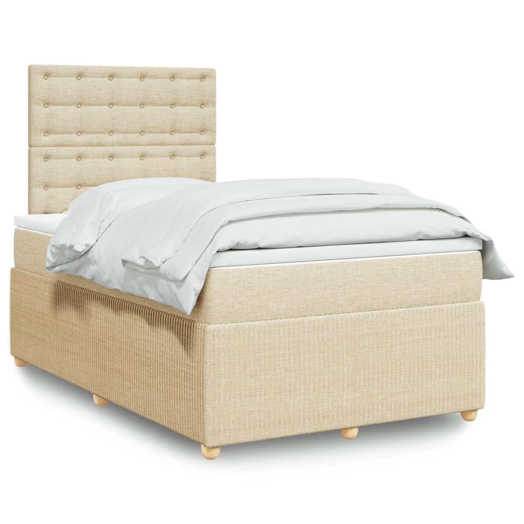 Boxspringbett mit Matratze Creme 120×200 cm Stoff