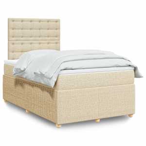 Box spring postelja z vzmetnico krem 120x200 cm blago