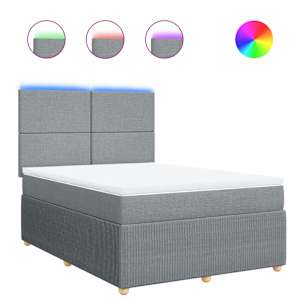 Box spring postel s matrací světle šedá 140 x 190 cm textil - obrázek 2