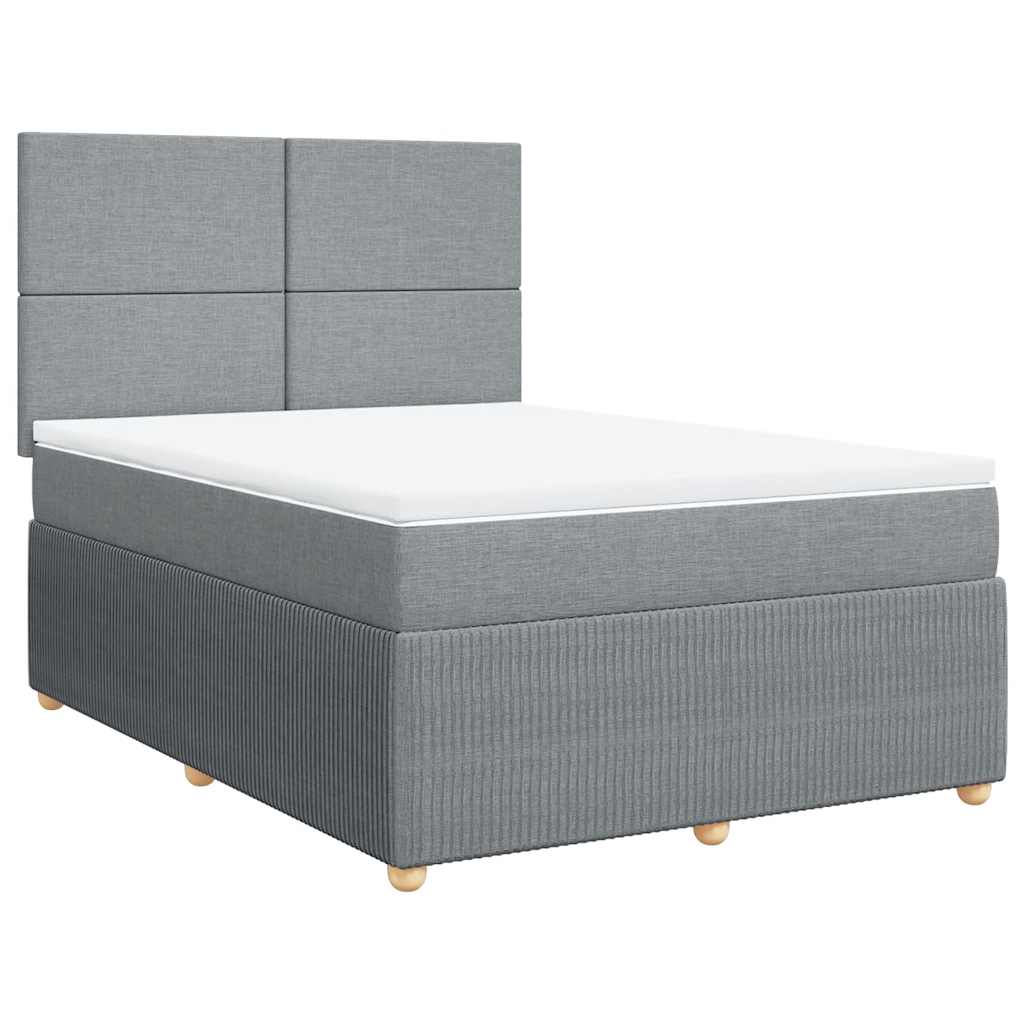 Thumbnail - vidaXL Boxspringbett mit Matratze Hellgrau 140x190 cm Stoff