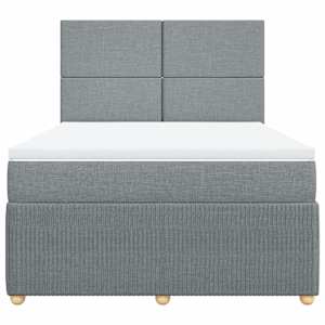 Box spring postel s matrací světle šedá 140 x 190 cm textil - obrázek 6