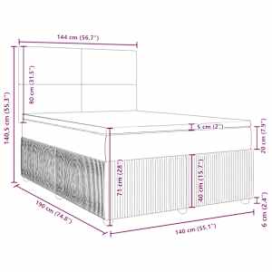 Box spring postel s matrací černá 140 x 190 cm textil - obrázek 18
