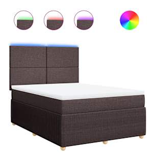 Box spring postel s matrací tmavě hnědá 140x190 cm textil - obrázek 2