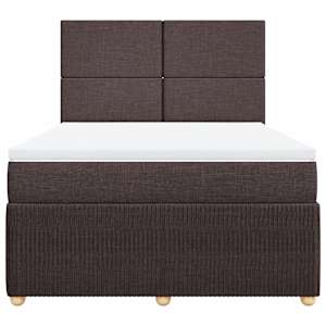 Box spring postel s matrací tmavě hnědá 140x190 cm textil - obrázek 6