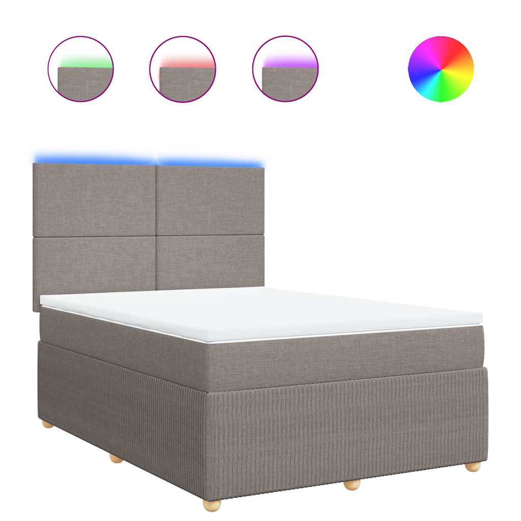 Thumbnail - vidaXL Boxspringbett mit Matratze Taupe 140x190 cm Stoff
