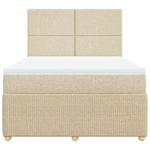 Box spring postel s matrací krémová 140x190 cm textil - obrázek 6