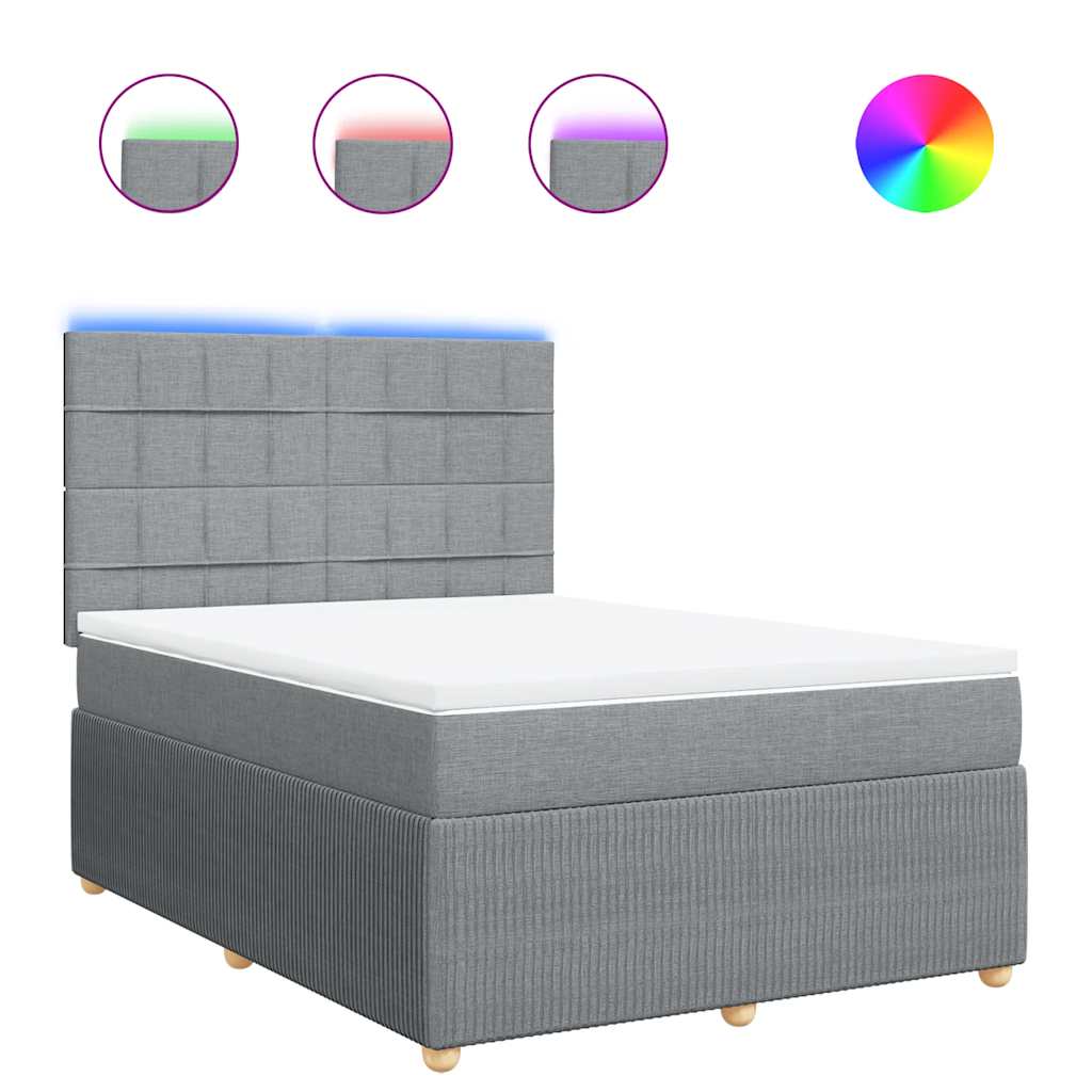Thumbnail - vidaXL Boxspringbett mit Matratze Hellgrau 140x190 cm Stoff