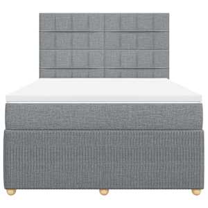 Box spring postel s matrací světle šedá 140 x 190 cm textil - obrázek 6
