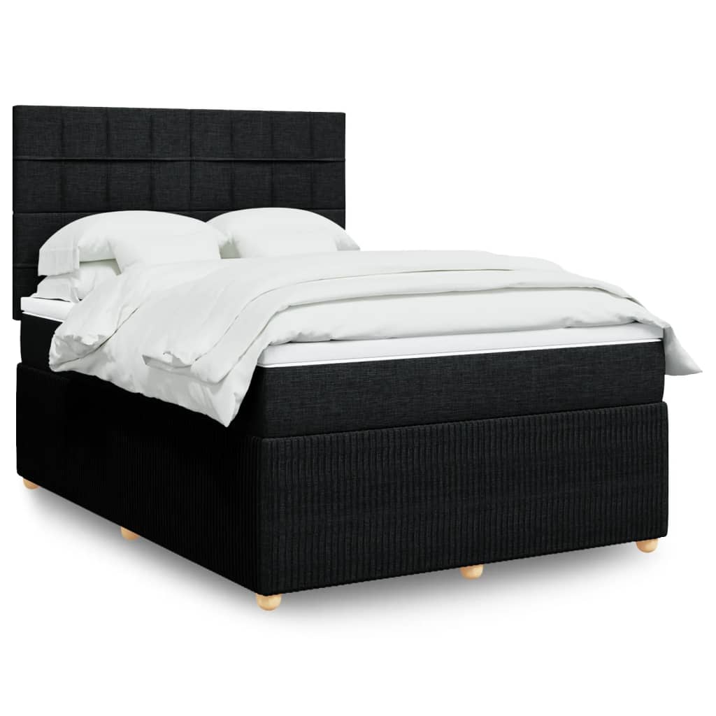 Boxspringbett mit Matratze Schwarz 140×190 cm Stoff