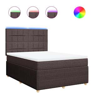 Box spring postel s matrací tmavě hnědá 140x190 cm textil - obrázek 2