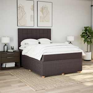 Box spring postel s matrací tmavě hnědá 140x190 cm textil - obrázek 5