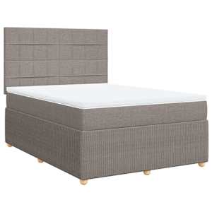 Box spring postel s matrací taupe 140x190 cm textil - obrázek 3