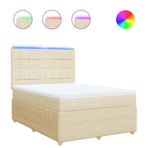 Box spring postel s matrací krémová 140x190 cm textil - obrázek 2
