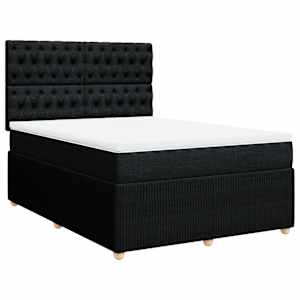 Box spring postel s matrací černá 140 x 190 cm textil - obrázek 3