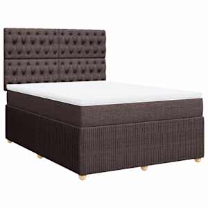 Box spring postel s matrací tmavě hnědá 140x190 cm textil - obrázek 3