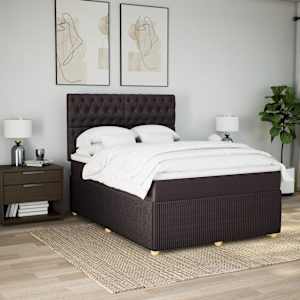 Box spring postel s matrací tmavě hnědá 140x190 cm textil - obrázek 4